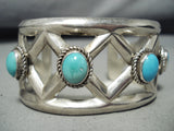 X Marks The Spot Vintage Native American Navajo Turquoise Sterling Silver Bracelet-Nativo Arts
