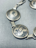 Native American Unique Vintage Southwest Silver Linked Pendants Bracelet-Nativo Arts