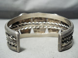 Thick Heavy Vintage Native American Navajo Old Morenci Turquoise Sterling Silver Bracelet-Nativo Arts