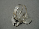 Important Inlay Master Native American Zuni Donald Duck Turquoise Sterling Silver Ring-Nativo Arts