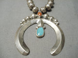Superior Vintage Navajo Sterling Silver Native American Turquoise Necklace Old-Nativo Arts