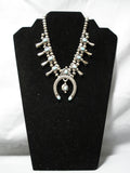 Important Vintage Native American Navajo Helen Long Turquoise Sterling Silver Necklace Old-Nativo Arts