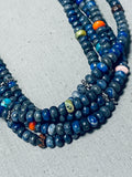 Authentic Singer Lapis Vintage Native American Navajo Sterling Silver Turquoise Necklace-Nativo Arts