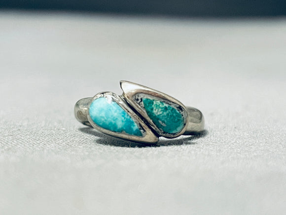 Sweet Vintage Native American Navajo Royston Turquoise Sterling Silver Ring-Nativo Arts