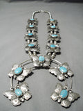 Rare Butterfly Sterling Silver Native American Navajo Squash Blossom Necklace-Nativo Arts