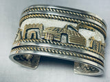 Nelson Native American Navajo Sterling Silver & Gold Storyteller Bracelet-Nativo Arts