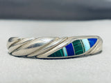 Important Vintage Native American Navajo Ray Tracey Turquoise Sterling Silver Bracelet-Nativo Arts