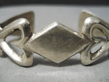 Fabulous Vintage Navajo Sterling Silver Bracelet Hearts Native American Old-Nativo Arts
