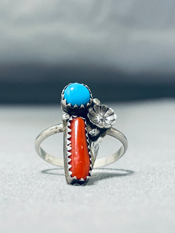 Special Vintage Native American Navajo Sleeping Beauty Turquoise Sterling Silver Ring-Nativo Arts