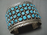 Quality Modernistic Native American Navajo Chris Francisco Turquoise Sterling Silver Bracelet-Nativo Arts