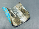 Best Vintage Native American Zuni Turquoise Mosaic Wall Turquoise Sterling Silver Bracelet-Nativo Arts
