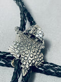 Astonishing Native American Navajo Sterling Silver Toad Bolo Signed-Nativo Arts