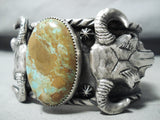 Heavy Skull San Felipe 8 Turquoise Sterling Silver Skull Bracelet-Nativo Arts