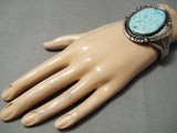 Museum Vintage Native American Navajo Blue Carico Lake Turquoise Sterling Silver Bracelet-Nativo Arts