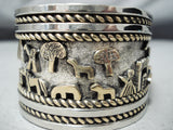 Rob Nelson Navajo Sterling Silver And Gold Storyteller Bracelet Native American-Nativo Arts