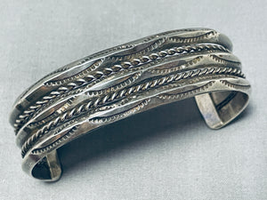Fantastic Vintage Native American Navajo Sterling Silver Bracelet-Nativo Arts