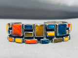 Very Unique Vintage Protruding Stones Southwestern Sterling Silver Bracelet-Nativo Arts