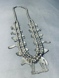 Animal Love Vintage Native American Navajo Sterling Silver Squash Blossom Necklace-Nativo Arts