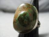 Native American Important Best Vintage Santo Domingo Ron Chavez Turquoise Sterling Silver Ring-Nativo Arts