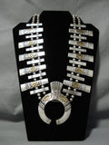 Authentic Vintage Native American Navajo Thomas Singer Sterling Silver Squash Blossom Necklace-Nativo Arts
