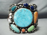 Important Best Native American Navajo Darrell Becenti Turquoise Sterling Silver Bracelet-Nativo Arts