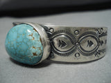 Exquisite Vintage Native American Navajo Carico Lake Turquoise Sterling Silver Bracelet-Nativo Arts
