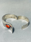 One Of The Most Unique Ever Vintage Native American Navajo Croal Sterling Silver Hinge Bracelet-Nativo Arts