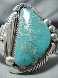 Excellent Navajo Native American Royston Turquoise Sterling Silver Bracelet-Nativo Arts