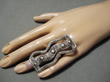 One Of The Most Unique Native American Navajo Sterling Silver Huge Ring!-Nativo Arts
