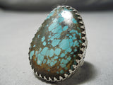 Huge Spiderweb Turquoise San Felipe Sterling Silver Ring-Nativo Arts