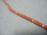 Rare Authentic Native American Navajo 14k Gold Coral Necklace-Nativo Arts