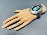 Museum Quality Vintage Native American Navajo Carico Lake Turquoise Sterling Silver Bracelet-Nativo Arts