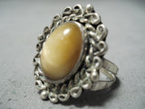 Incredible Vintage Navajo Tigers Eye Sterling Silver Ring Native American Old-Nativo Arts