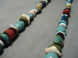 Native American Important Vintage Santo Domingo Native #8 Turquoise Sterling Silver Necklace-Nativo Arts