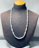 Native American Completely Hand Tooled Vintage Navajo Signed Sterling Silver Necklace-Nativo Arts