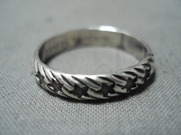Fantastic Navajo Native American Sterling Silver Stars Ring-Nativo Arts