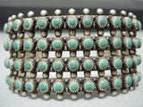 Wide Rare Vintage Native American Navajo Cerrillos Turquoise Sterling Silver Bracelet-Nativo Arts