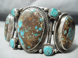 One Of Best Ever Huge Bisbee Turquoise Vintage Native American Navajo Sterling Silver Bracelet-Nativo Arts