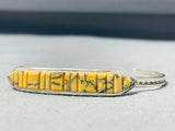 Brilliant Vintage Native American Navajo Signed Honeybee Inlay Sterling Silver Bracelet-Nativo Arts