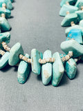 Early Hand Drilled Vintage Santo Domingo Turquoise Heishi Necklace-Nativo Arts