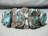 One Of The Best Vintage Museum Morenci Turquoise Native American Navajo Sterling Silver Bracelet-Nativo Arts