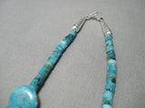 Native American Amazing Rare Round Turquoise Graduating Sterling Silver Necklace-Nativo Arts
