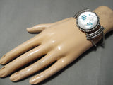 Detailed!! Vintage Native American Zuni Navajo Turquoise Sterling Silver Bracelet Old-Nativo Arts