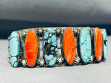 One Of The Best Vintage Native American Navajo Turquoise Shell Sterling Silver Bracelet-Nativo Arts