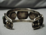 Opulent Vintage Native American Navajo Sectioned Cerrillos Turquoise Sterling Silver Bracelet-Nativo Arts