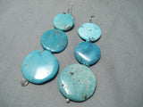 Impressive Navajo Turquoise Sterling Silver Earrings Native American-Nativo Arts