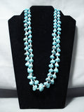 Stunning Vintage Native American Navajo Old Kingman Turquoise Necklace-Nativo Arts