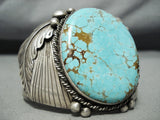 Museum Vintage Native American Navajo #8 Turquoise Boulder Sterling Silver Bracelet-Nativo Arts