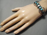 Rare Vintage Native American Navajo Spiderweb Turquoise Sterling Silver Bracelet Old-Nativo Arts