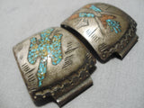 Authentic Vintage Native American Navajo Thomas Singer Turquoise Sterling Silver Bracelet Links-Nativo Arts